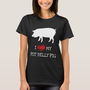 Camiseta Eu Amo Meu Porco Pote