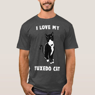 Camiseta Eu Amo Meu Prato De Gato Tuedo