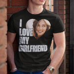 Camiseta Eu Amo Meu Presente De Foto Do Coração Namorada<br><div class="desc">Traga humor e coração junto com a nossa camiseta de fotos engraçada do Namorado 'I Love My Namorada'. Esta design engraçada faz um presente ideal, seja seu aniversário, um aniversário, ou apenas um gesto espontâneo de amor. Deixe-o vestir seu coração na manga (literalmente) e exibir sua adoração com um toque...</div>