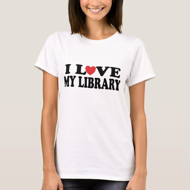 Camiseta Eu amo meu presente do bibliotecário da biblioteca (Frente)