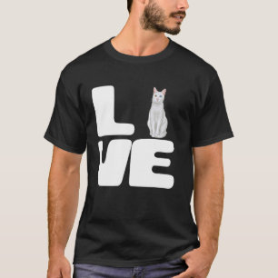 Camiseta Eu Amo Meu Presente para Amante de Gato Khao Manee