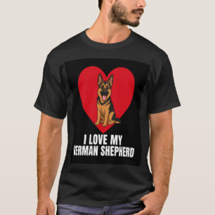 Camiseta Eu Amo Meu Presente Pastor Alemão Cachorro Fofo