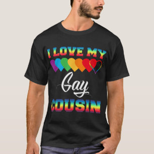 Camiseta Eu Amo Meu Primo Gay Arco-Íris Mês do Orgulho Lgbt