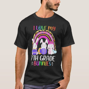 Camiseta Eu Amo Meu Professor de Coelhinhos da 7ª Série Ovo
