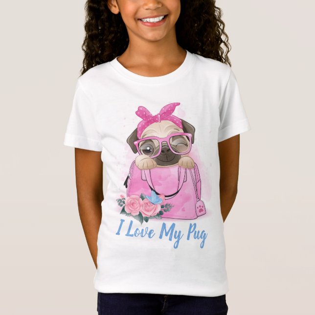 Camiseta Eu Amo Meu Pug (Frente)
