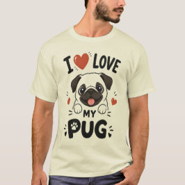 Camiseta Eu Amo Meu Pug