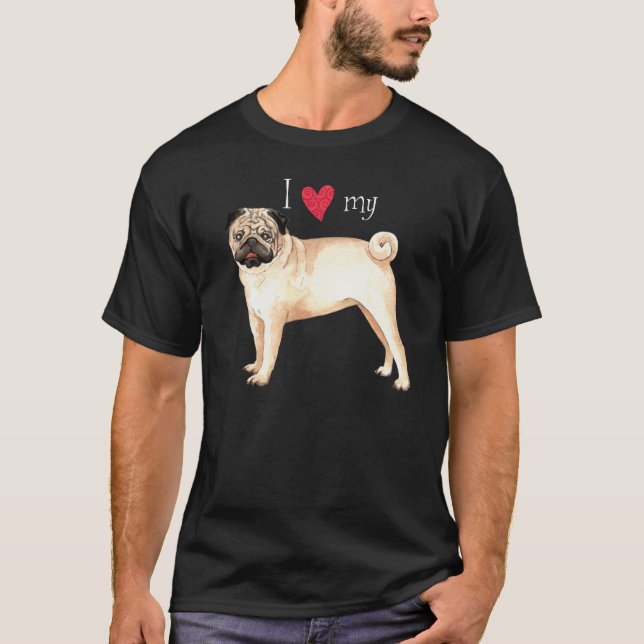 Camiseta Eu amo meu Pug (Frente)
