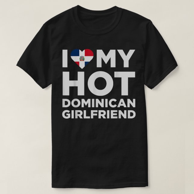 Camiseta Eu Amo Meu Quente Dominicano Namorada Custa Domini (Frente do Design)