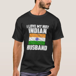 Camiseta Eu Amo Meu Quente Marido Indiano Casado Casamento