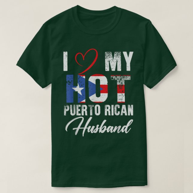 Camiseta Eu Amo Meu Quente Marido Porto Rico Orgulho Porto  (Frente do Design)