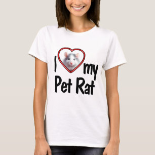 Camiseta Eu Amo Meu Rato De Pet - Quadro Fotográfico Coraçã