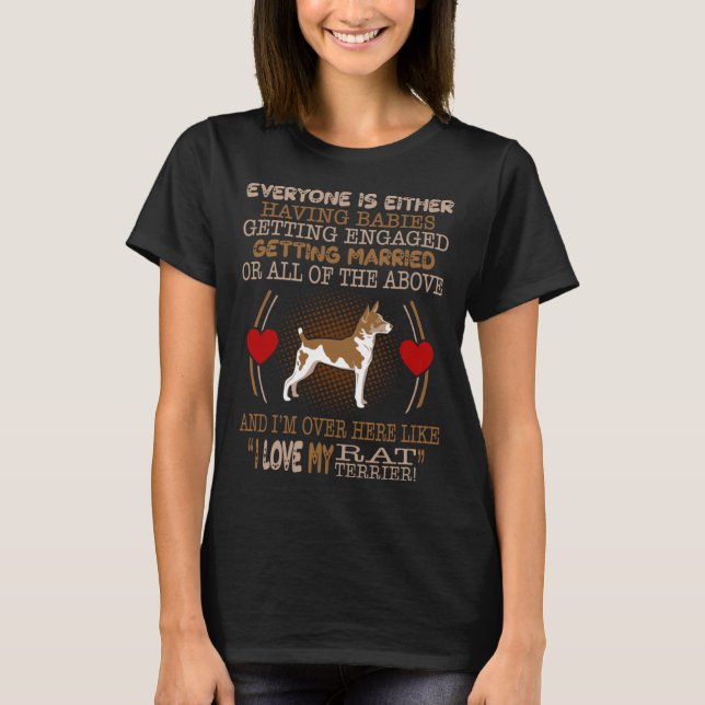 Camiseta Eu Amo Meu Rato Terrier Pet (Frente)