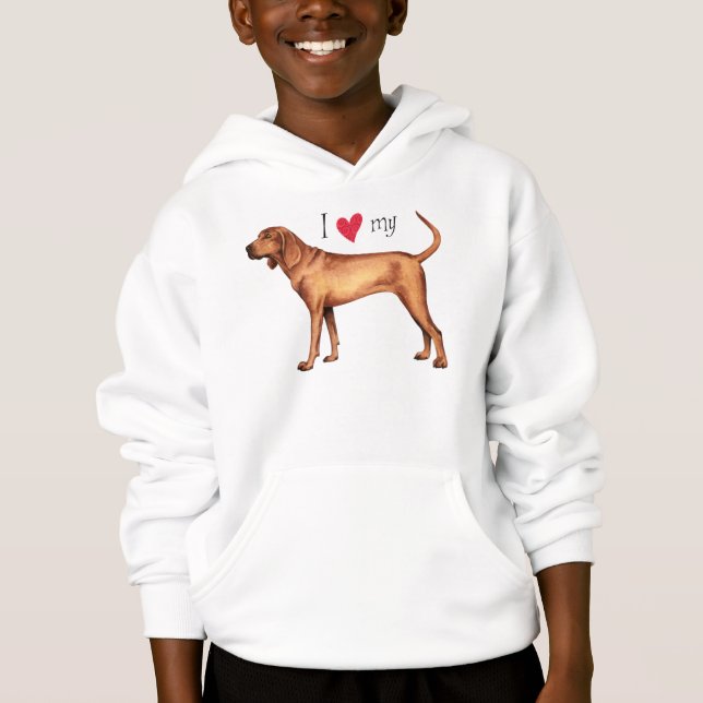 Camiseta Eu amo meu Red bone Coonhound (Frente)