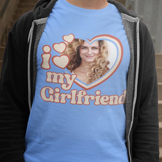Camiseta Eu Amo Meu Retro Namorada (Criador carregado)