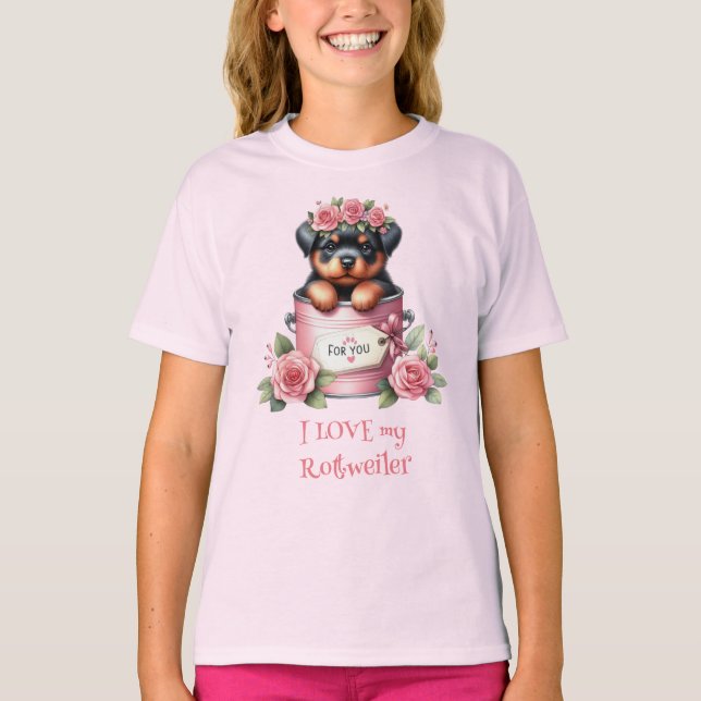 Camiseta Eu amo meu Rottweiler (Frente)