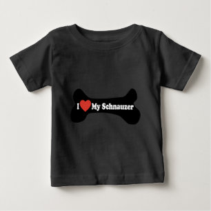 Camiseta Eu Amo Meu Schnauzer - Osso Do Cachorro