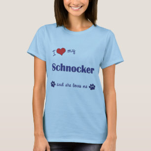 Camiseta Eu amo meu Schnocker (o cão fêmea)