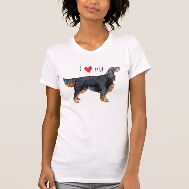 Camiseta Eu amo meu setter de Gordon (Frente)