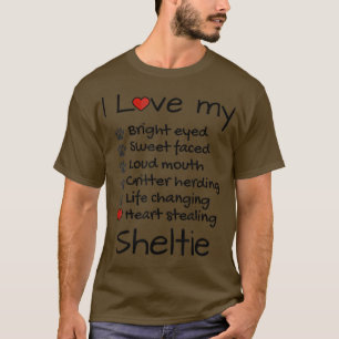 Camiseta Eu Amo Meu Sheltie, Sheltie , Sheltie Presente 