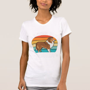 Camiseta Eu Amo Meu Sheltie Turbulento Retrô Cachorro