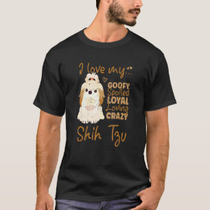 Camiseta Eu Amo Meu Shih Tz Maluco Mimado Leal Amoroso