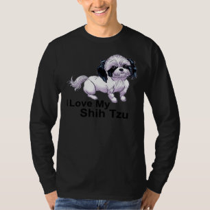 Camiseta Eu Amo Meu Shih Tzu Cute Shih Tzu Para A Mãe Da