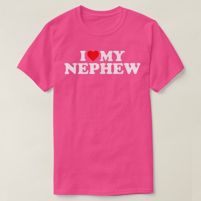 Camiseta Eu Amo Meu Sobrinho Coração Vermelho  (Frente do Design)