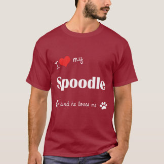 Camiseta Eu amo meu Spoodle (o cão masculino)