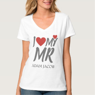 CAMISETA EU AMO MEU SR., CASAL PERSONALIZAR MODELO