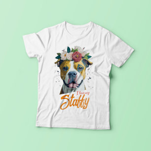 Camiseta Eu Amo Meu Staffy - Staffordshire Bull Terrier