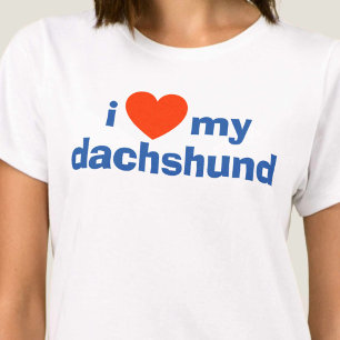 Camiseta Eu Amo Meu Tanque De Dachshund Topo
