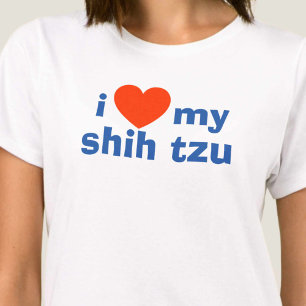 Camiseta Eu Amo Meu Tanque Shih Tzu Topo