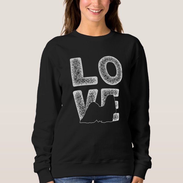 Camiseta Eu Amo Meu Tema De Cachorro Lhasa Apso Design (Frente)