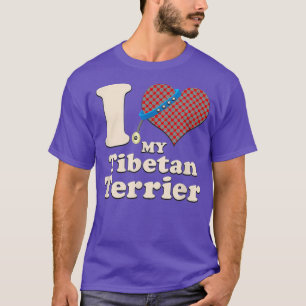 Camiseta Eu Amo Meu Terrier Cachorro Tibetano 