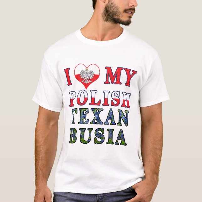 Camiseta Eu Amo Meu Texan Polonês Busia (Frente)