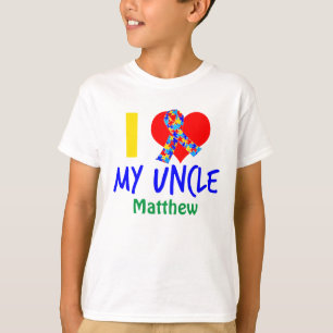 Camiseta Eu Amo Meu Tio Autismo Sensibilização Sobrinho