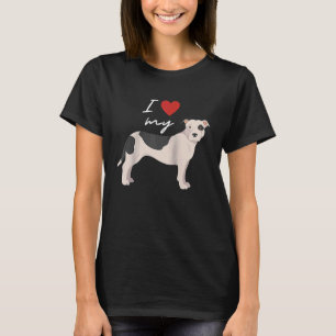 Camiseta Eu Amo Meu Touro Negro E Branco Americano