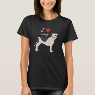 Camiseta Eu Amo Meu Touro Negro E Branco Americano