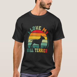 Camiseta Eu Amo Meu Touro Terrier Cachorro Proprietário Ani