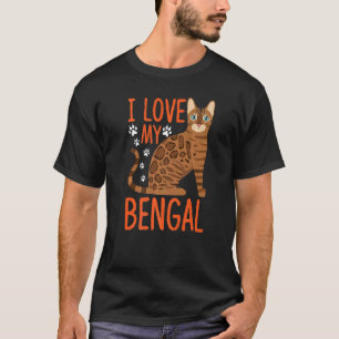 Camiseta Eu Amo Meu Traje de Gato Bengal Bengal Gato Bengal