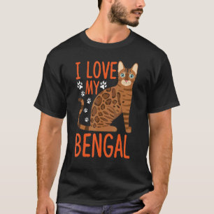 Camiseta Eu Amo Meu Traje de Gato Bengal Bengal Gato Bengal