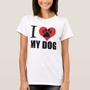 Camiseta Eu amo meu travesseiro decorativo de cachorro