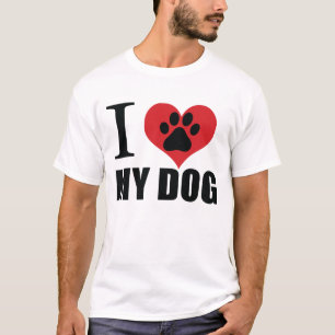 Camiseta Eu amo meu travesseiro decorativo de cachorro