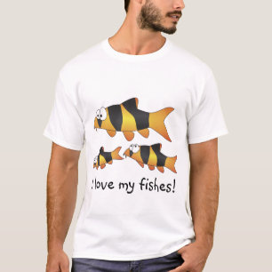 Camiseta Eu amo meu Tshirt dos peixes - família legal do