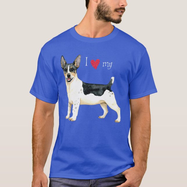 Camiseta Eu amo meu Ursinho Roosevelt Terrier (Frente)