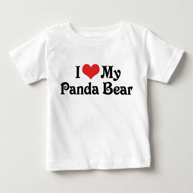 Camiseta Eu Amo Meu Urso Panda (Frente)