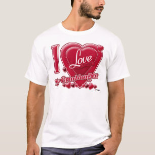 Camiseta Eu amo meu vermelho da neta - coração