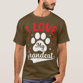 Camiseta Eu amo meu vovô, vovô do Cat Lover vovô, vovó Gr