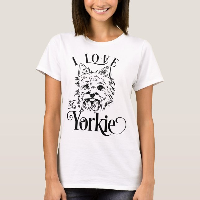 Camiseta Eu Amo Meu Yorkie (Frente)