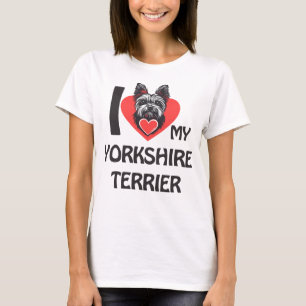 Camiseta Eu Amo Meu Yorkshire Terrier - Cachorro de Yorkshi